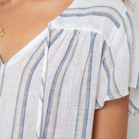 Rails Viera Top- Ryland Striped V-Neck Top with Silver Accents-worn very light! - Picture 4 of 11